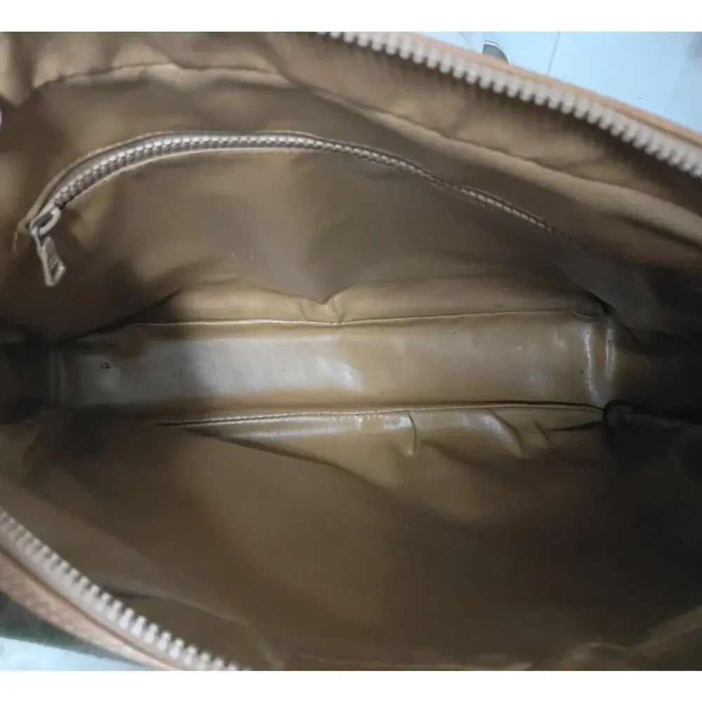 CELINE Vintage Macadam Pattern Triomphe Bag/Briefcase - EUC